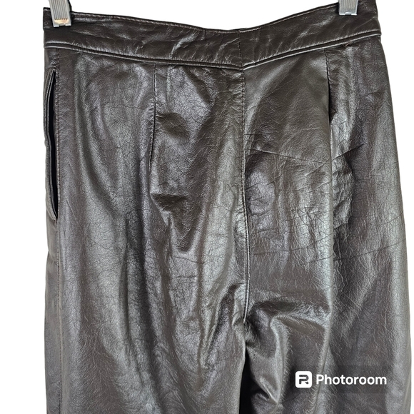 Comint Vintage 80s Retro High Waist Leather Pants in 7/8 - Picture 2 of 6